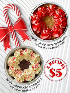 Vanilla Candy Cane and Candy Cane Mocha Cookie Cake Recipes